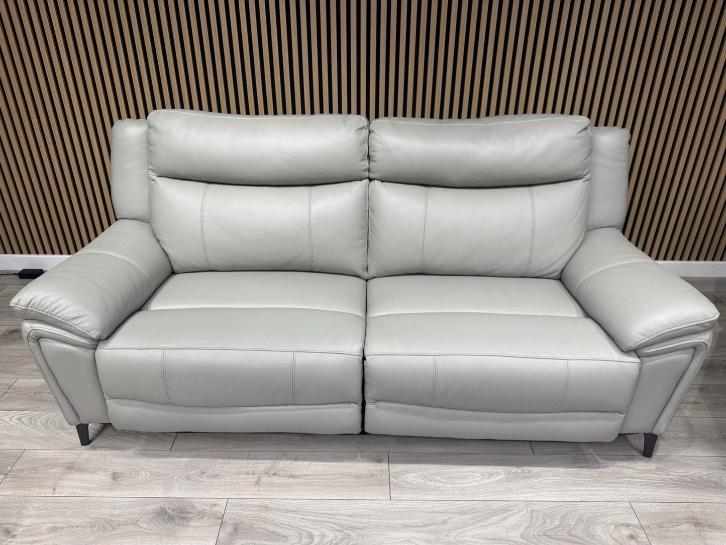 F. Village PANACHE Leather 3 Seater Sofa + Armchair, Power Recliner - RRP £2,890