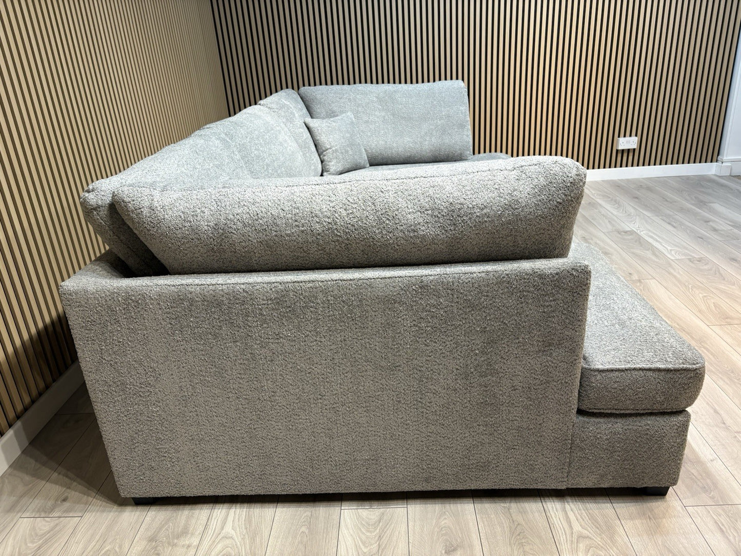 CARNABY Premium Fabric U Shaped Corner Chaise Sofa + Footstool - RRP £1,999