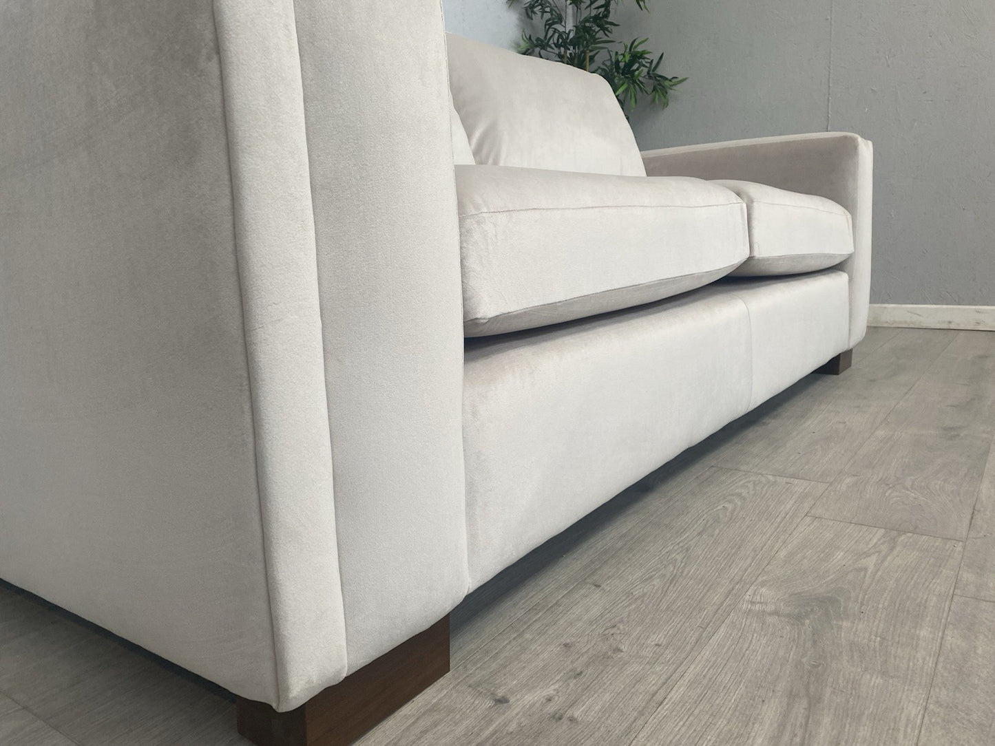 Very Home MAISON Velvet Fabric 3 Seater Sofa, Natural - RRP £1,199
