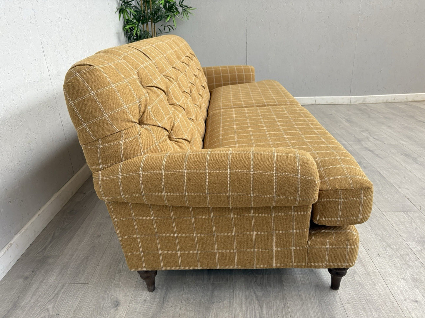 Dunelm - CANTERBURY 4 Seater Chesterfield Sofa, Check Ochre - RRP £1399
