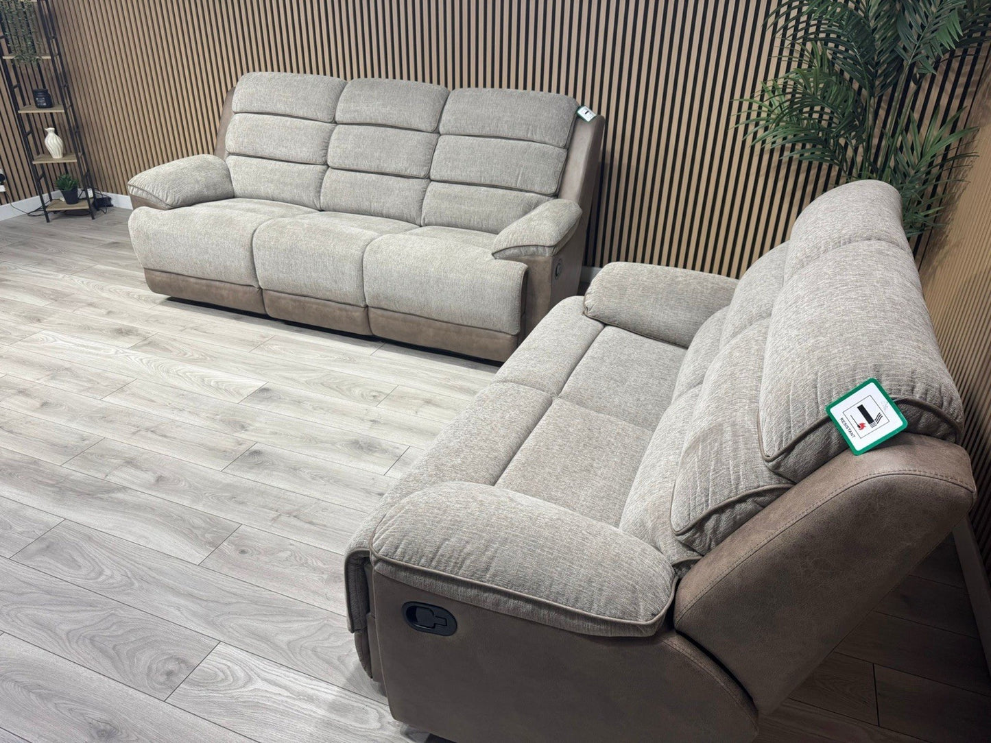 DFS LAKELYN Style Fabric 3 + 2 Seater Sofa Set, Manual Recliners - RRP £2,978