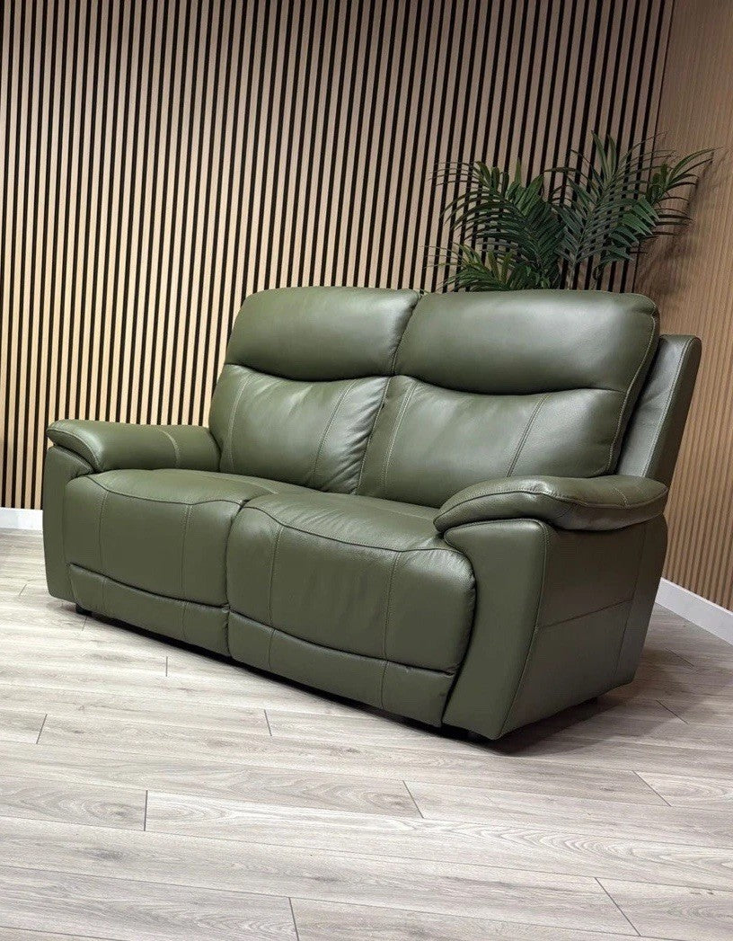 Furniture Village - SLOANE Leather 2 Seater Sofa, Oslo Pine - RRP £1,095