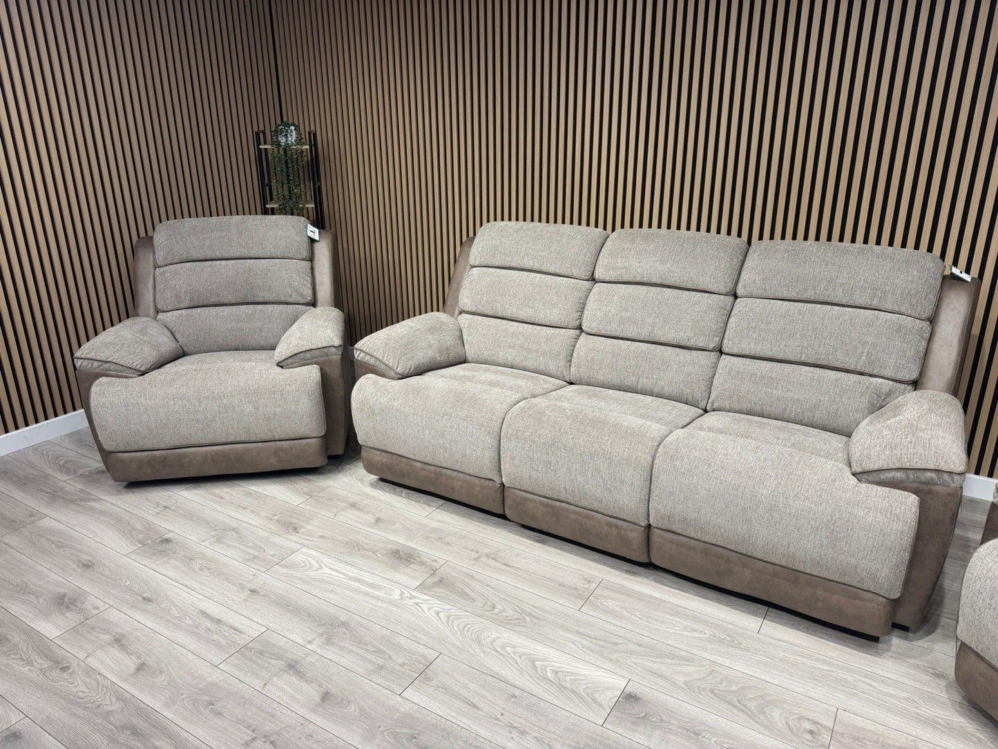 DFS LAKELYN Style Fabric 3 + 2 Seater Sofa + Armchair Set, Manual Recliners