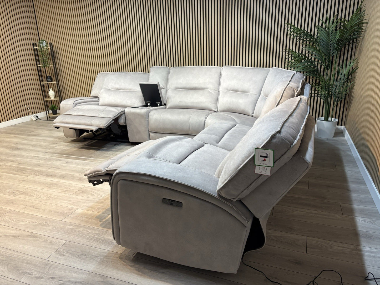 DFS - EXCALIBUR Fabric Large 2 Corner 2 Power Recliner Console Sofa - RRP £3,999