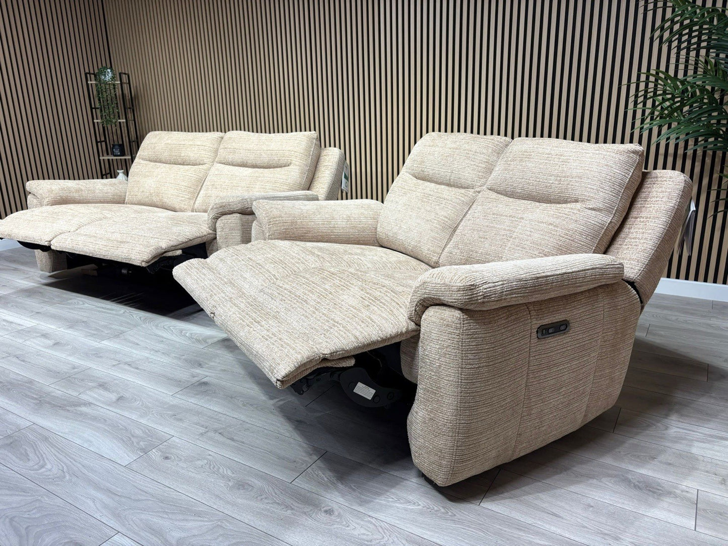 DFS NAVONA 3 Seater + 2 Seater Fabric Sofa Set, Power Recliners - RRP £3,298
