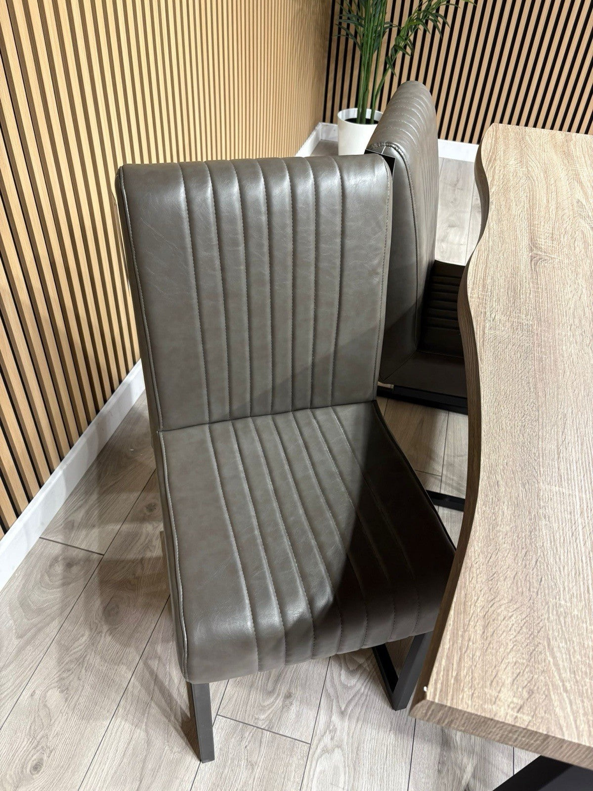 NEXT Sample - RIGA Industrial Dining Table + Bench + 2 x Chairs - RRP £1,899