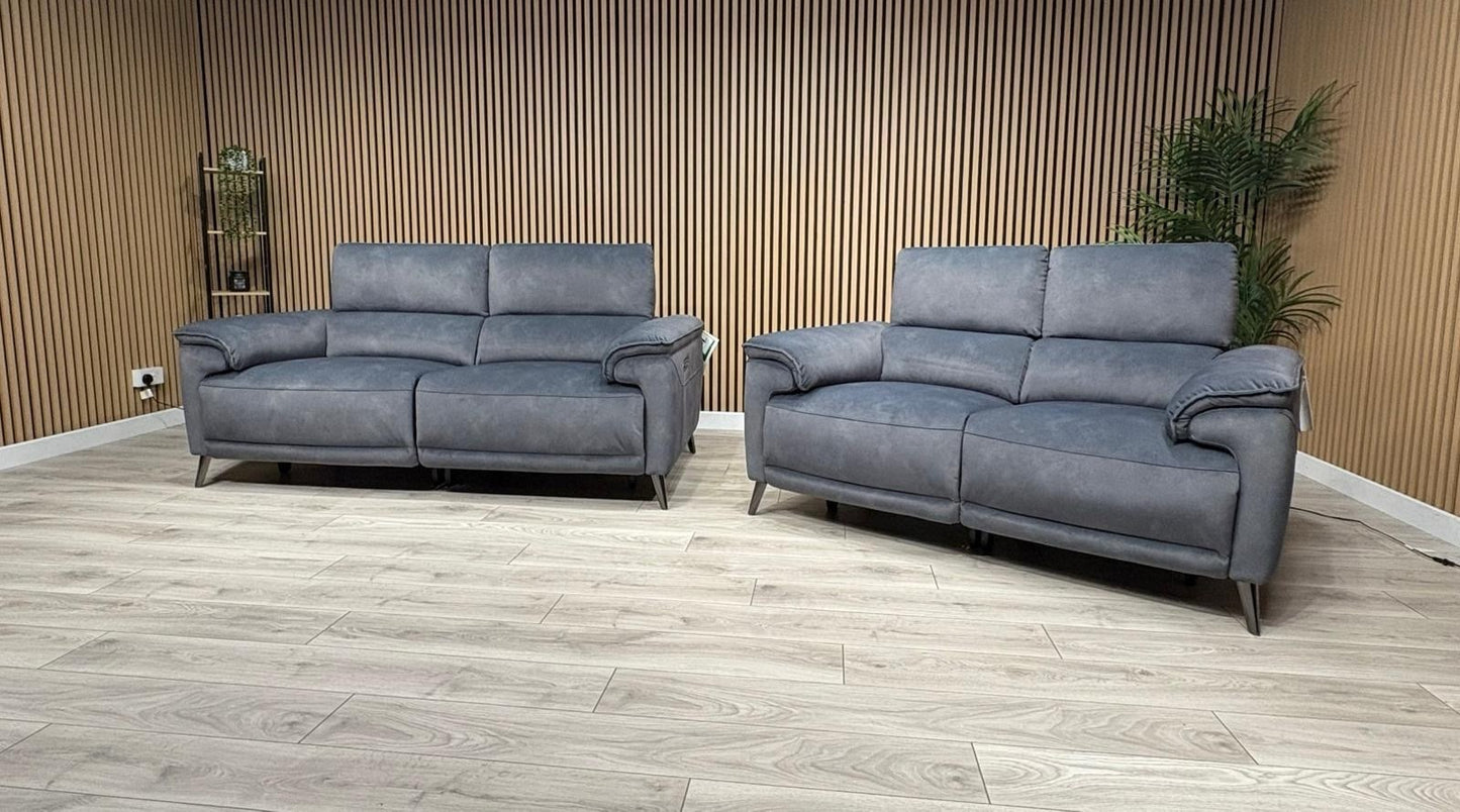 Furniture Village MOET Style Fabric 3 + 2 Seater Power Sofa Set - RRP £3,890