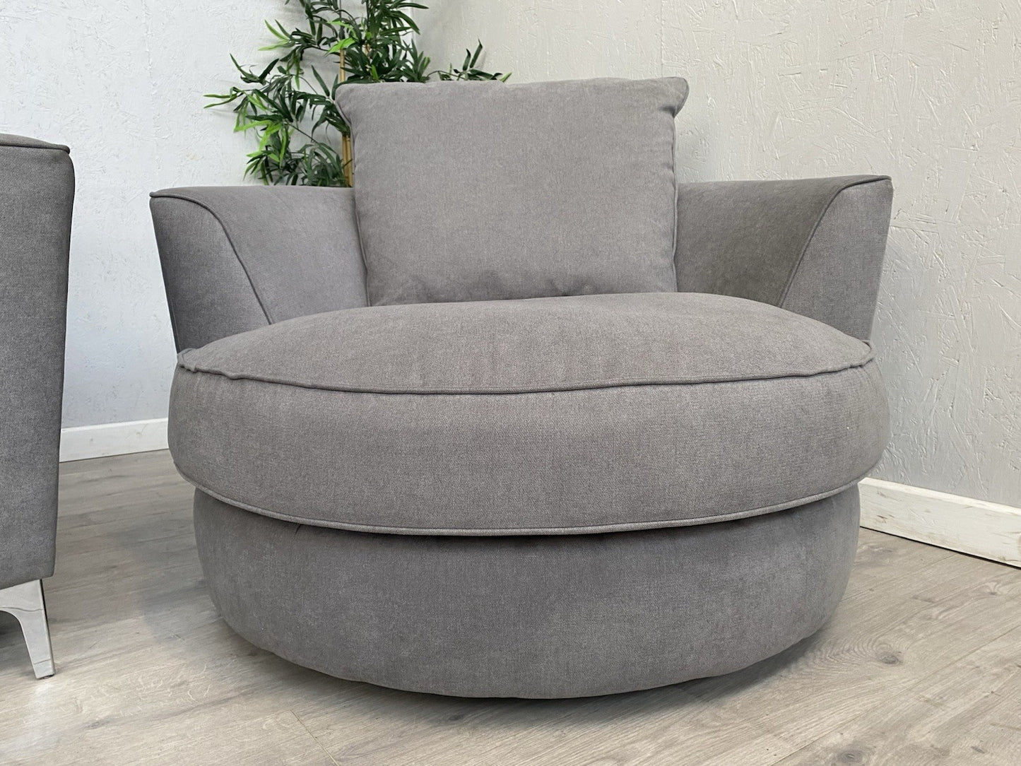 Furniture Village LEGEND Fabric 3 Seater Sofa, Armchair + Swivel Chair RRP £2835