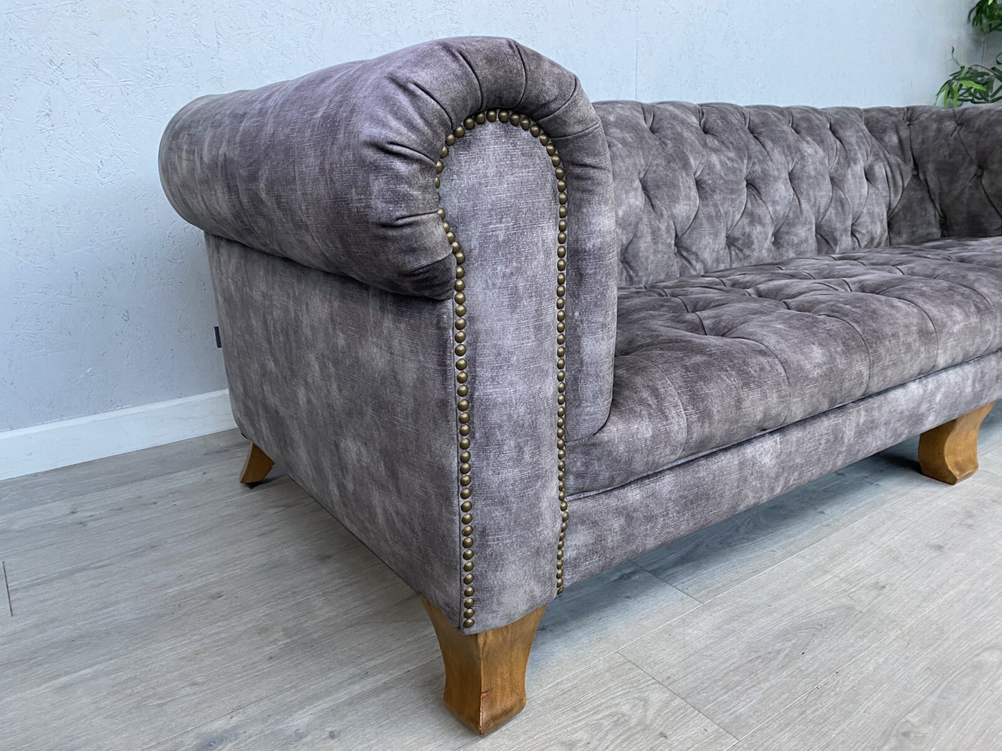 Alexander & James VIVIENNE Fabric Chesterfield 4 Seater Sofa + Snuggler Armchair