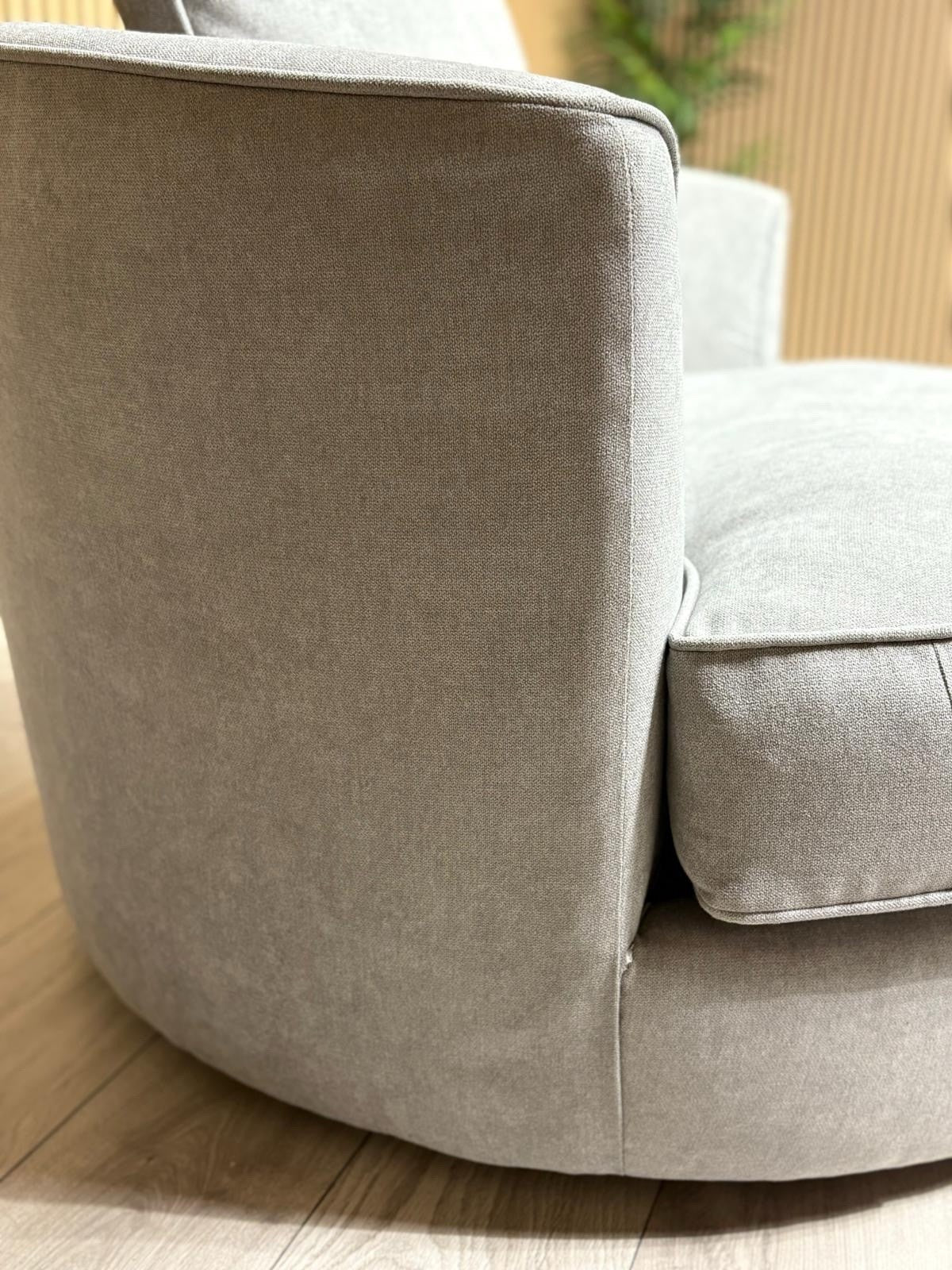 Furniture Village LEGEND Fabric Swivel Chair / Armchair, Pewter - RRP £845