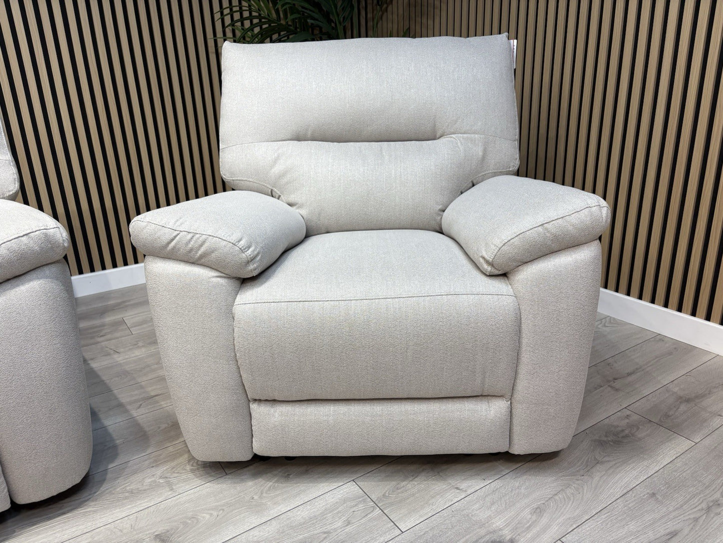 DFS - CAYDANCE Fabric 2 Seater Sofa + Armchair + Stool, Recliners - RRP £2,018