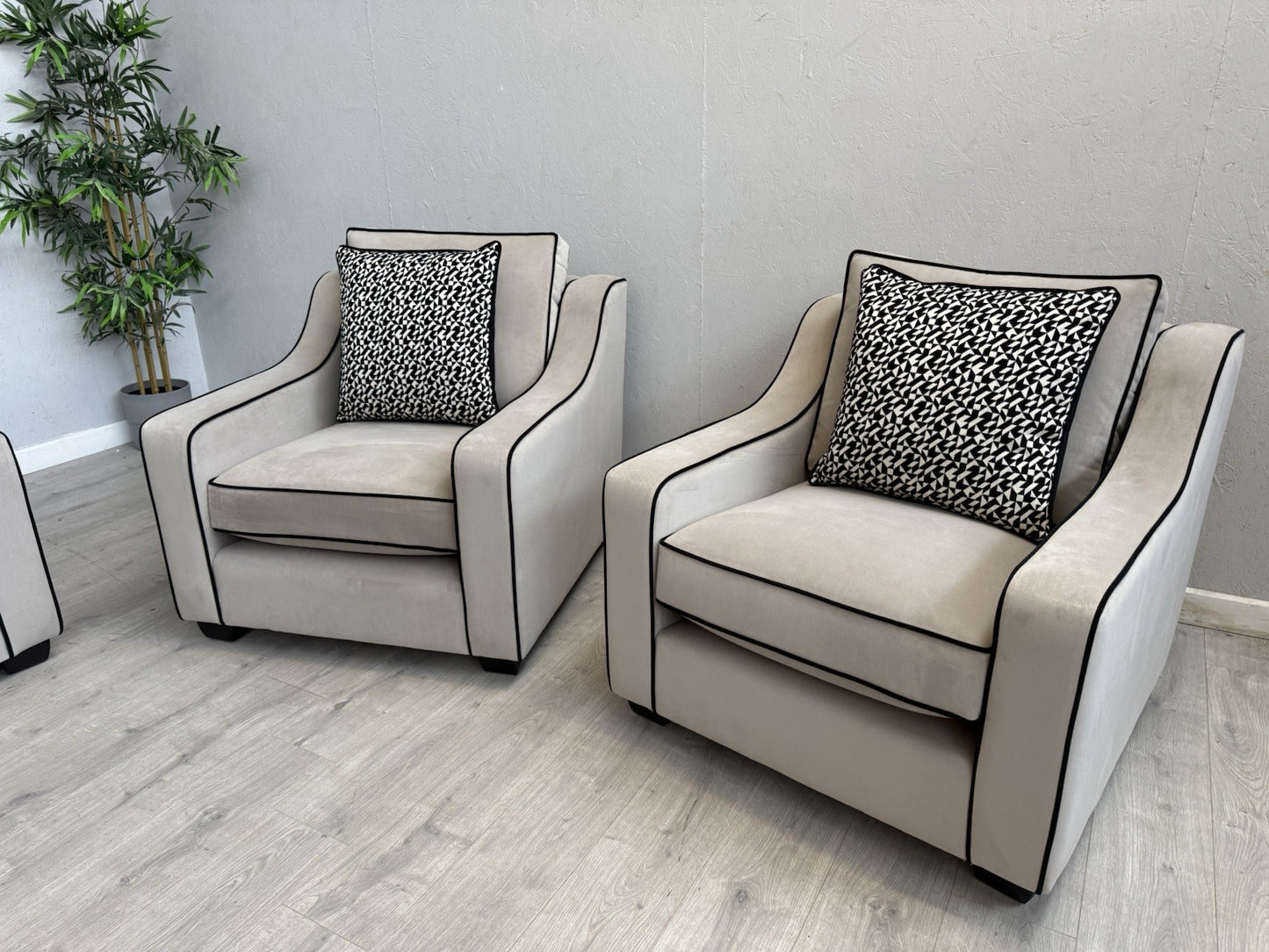 Furniture Village CELINE Fabric 3 Seater Sofa + 2 x Armchairs - RRP £5,685
