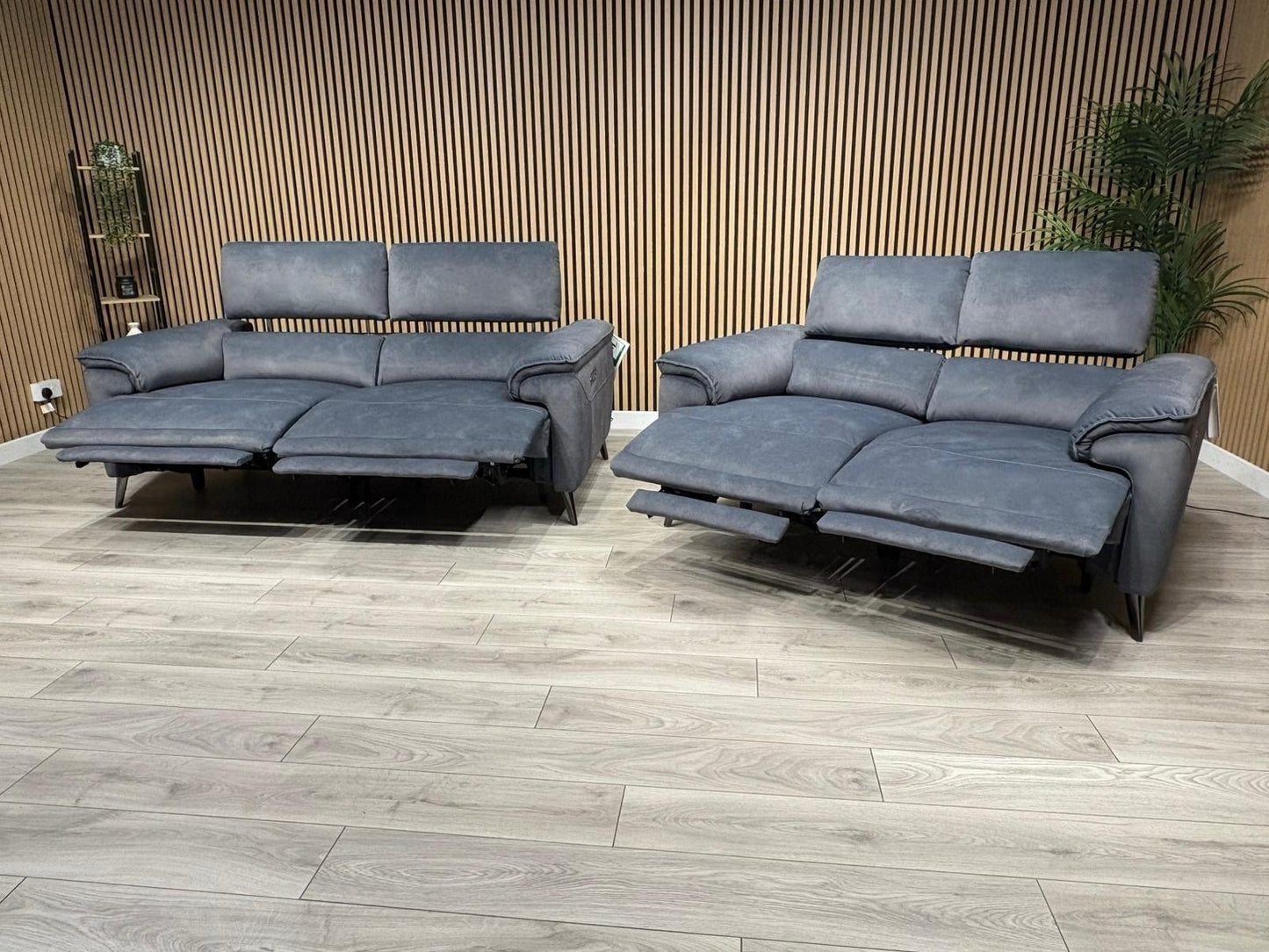 Furniture Village MOET Style Fabric 3 + 2 Seater Power Sofa Set - RRP £3,890