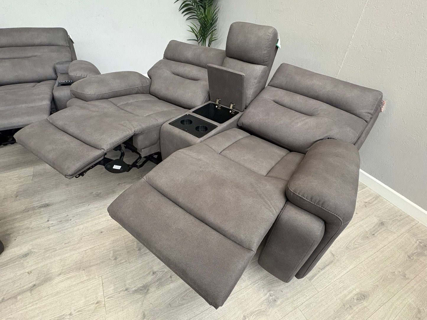 Furniture Village CINEMAX 3 + 2 Seater Power Recliner Media Sofa Set + Footstool