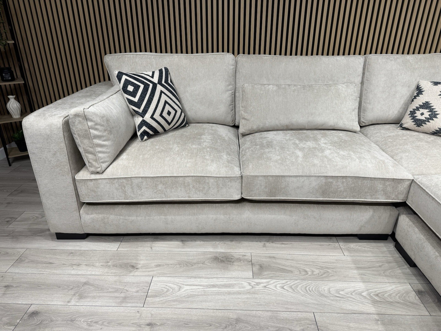 Sofology CAVALLI Style Fabric Open Chaise Corner Sofa + Footstool RRP £5398 Made To Order