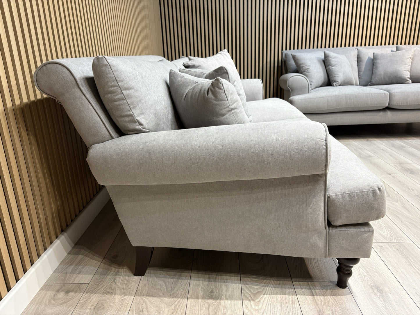 Laura Ashley LYNDEN Style Fabric 3 Seater + 2 Seater Sofa Set, Grey - RRP £2,500