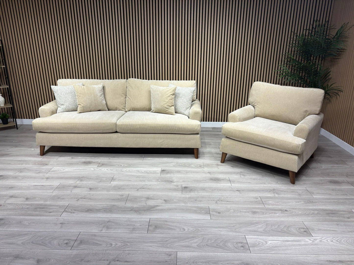 Furniture Village JACKSON Fabric Velvet 4 Seater Sofa + Armchair - RRP £1,840