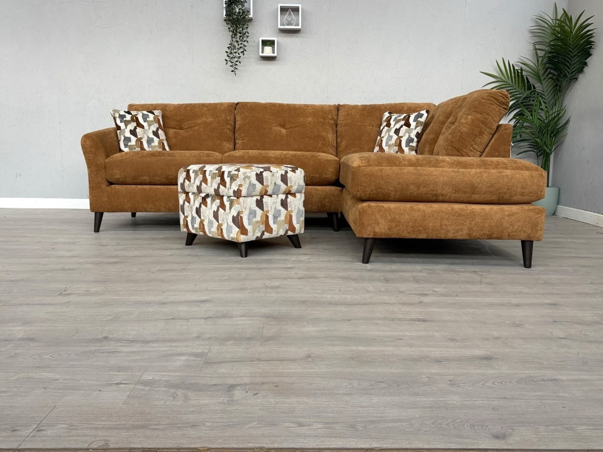 Sofology HALSTON Style Fabric RHF Chaise Corner Sofa + Foostool - RRP £2,898