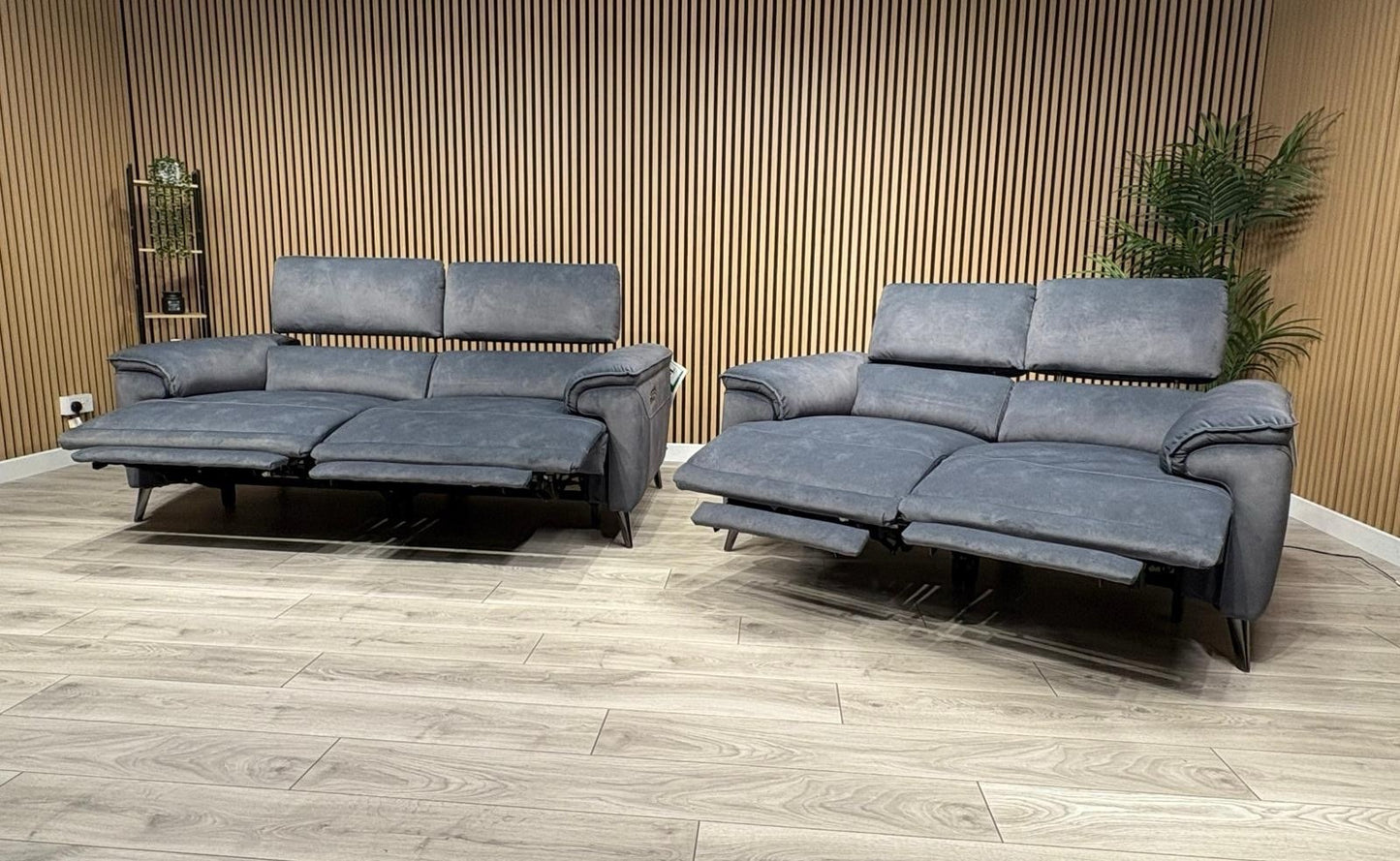 Furniture Village MOET Style Fabric 3 + 2 Seater Power Sofa Set - RRP £3,890
