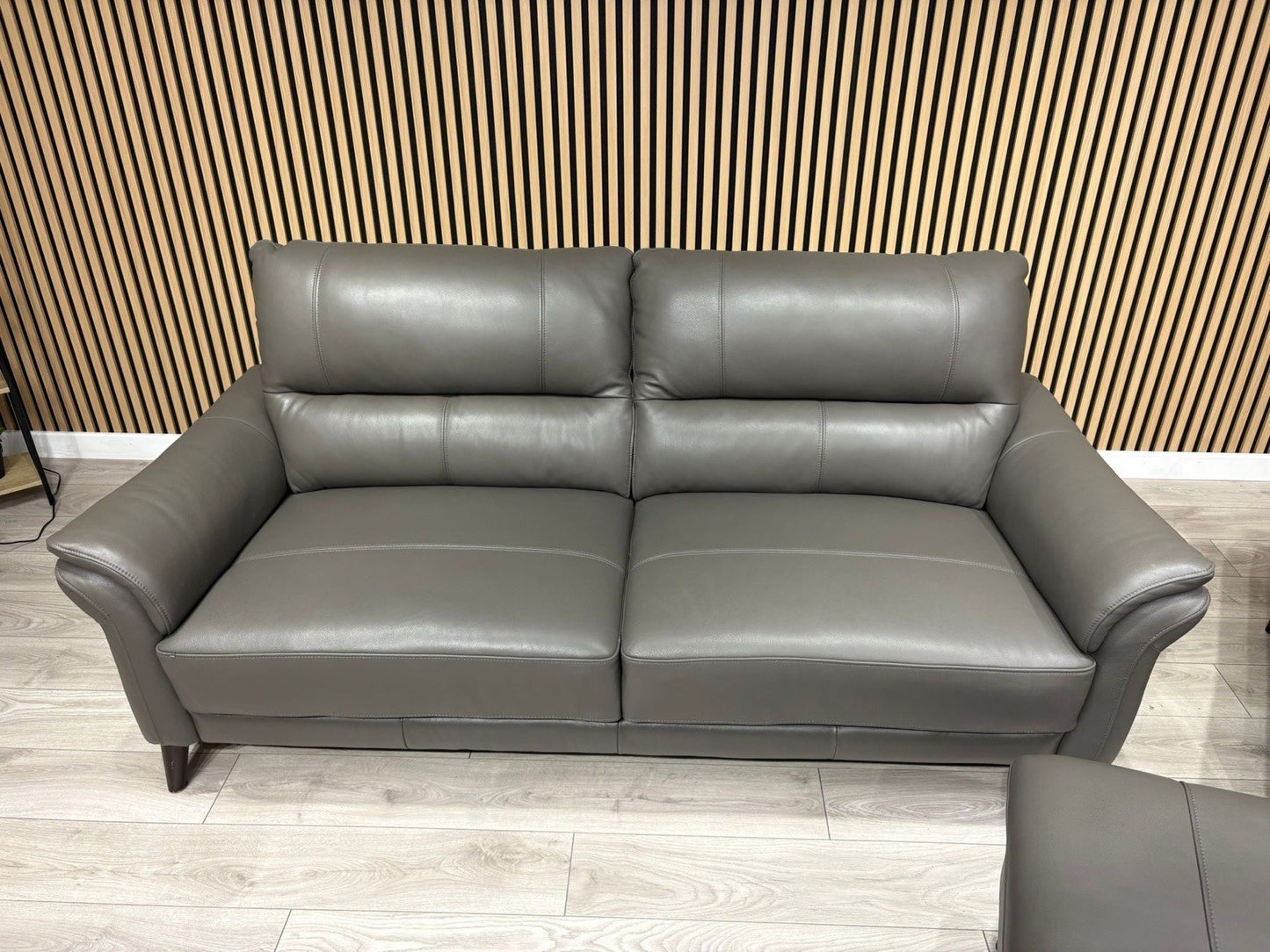 Furniture Village WINNER Leather 3 Seater Sofa, Armchair + Footstool - RRP £2335