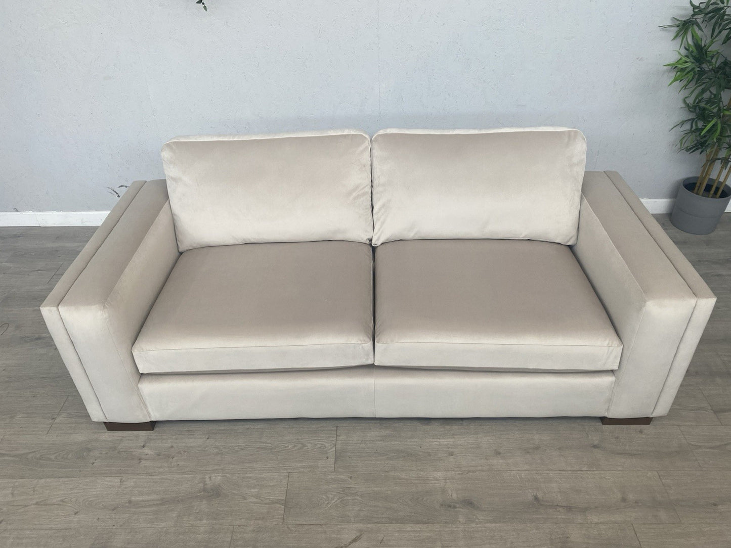 Very Home MAISON Velvet Fabric 3 Seater Sofa, Natural - RRP £1,199