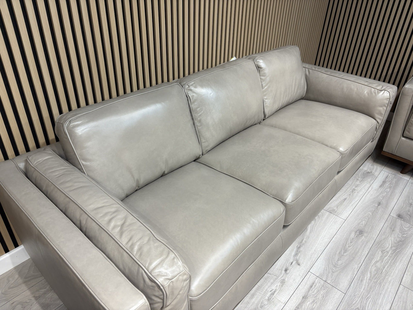 John Lewis Sample VALENCIA 3 Seater + 2 Seater + Armchair Leather Sofa Set