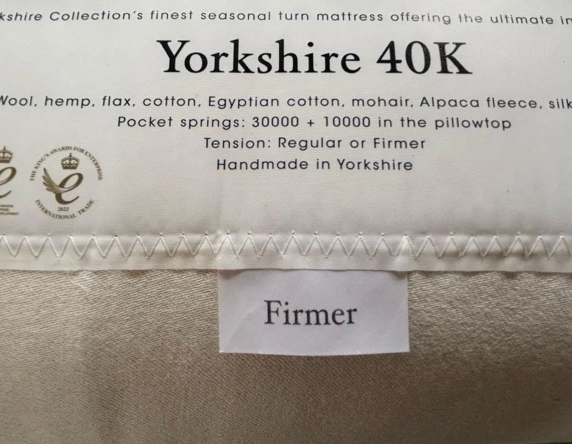 Harrison Spinks YORKSHIRE 40K Pocket Sprung Mattress 6ft Superking - RRP £13,399