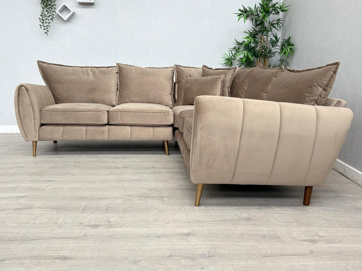 Sofology - GABRIELLE Style Fabric 2 Corner 2 Sofa, Latte - RRP £2,599