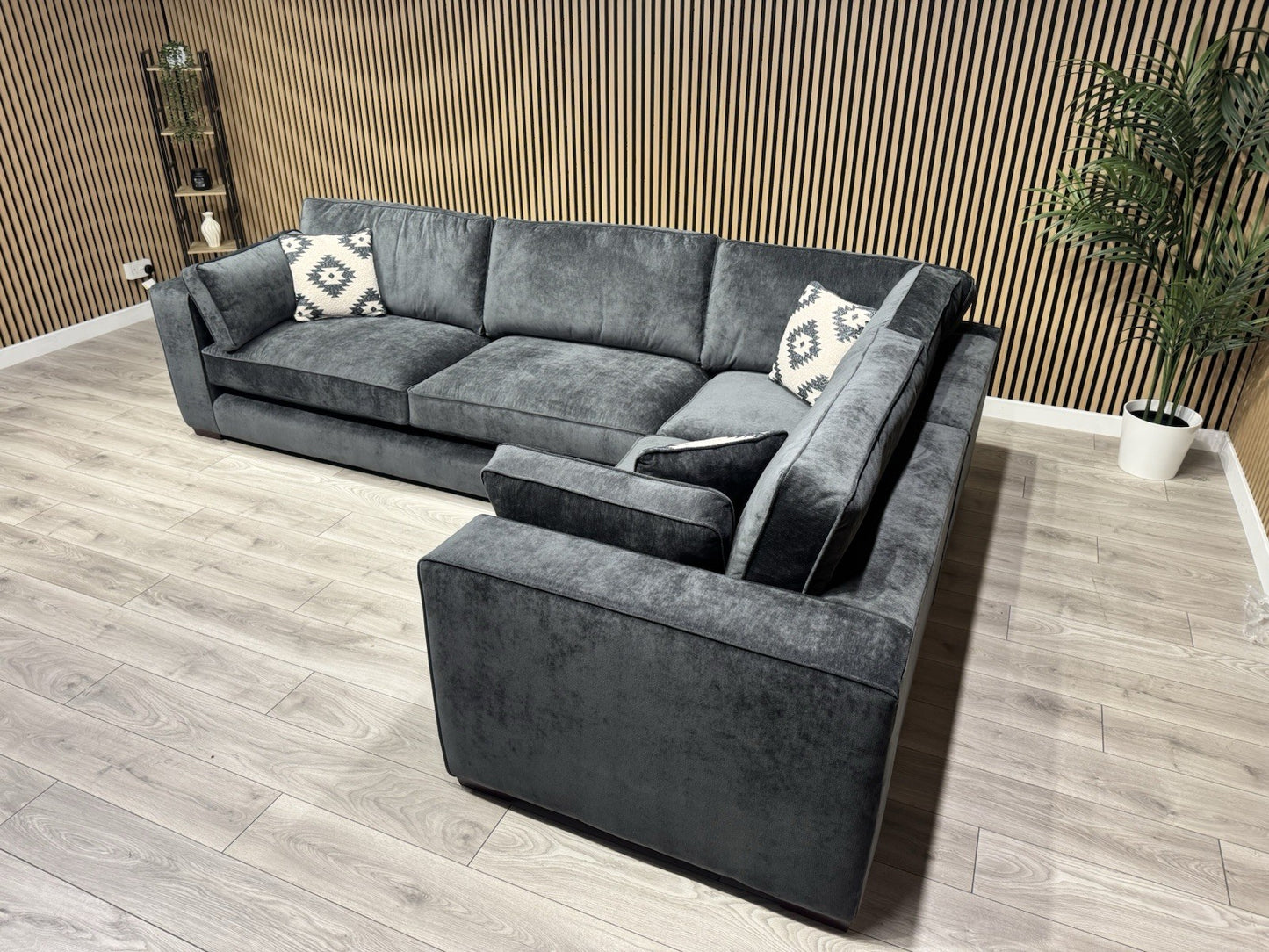 Sofology CAVALLI Style Fabric Small 3 Corner 1.5 Sofa, Slate - RRP £4,499