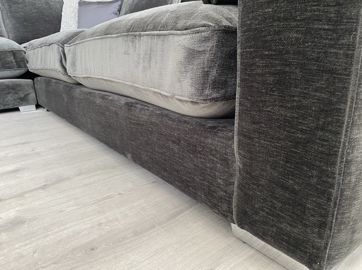 Sofology - CAVALLI Fabric Corner Sofa, 3 Corner 1.5 Chenille Slate - RRP £4,599