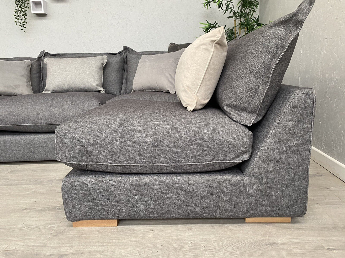 Sofology - GAIA Fabric RHF Open End Corner Sofa, Grey Slate Mix - RRP £3,499