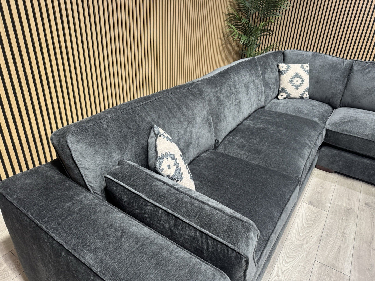 Sofology CAVALLI Style Fabric Small 3 Corner 1.5 Sofa, Slate - RRP £4,499