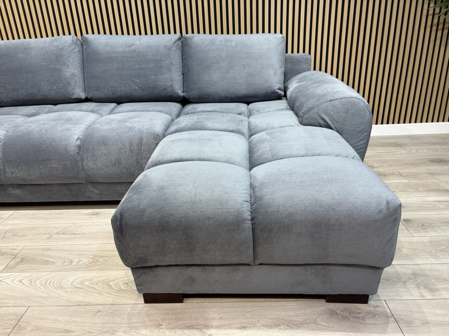 AZZURO Premium Fabric Corner Chaise Sofa Bed with Storage, Grey - RRP £1,799