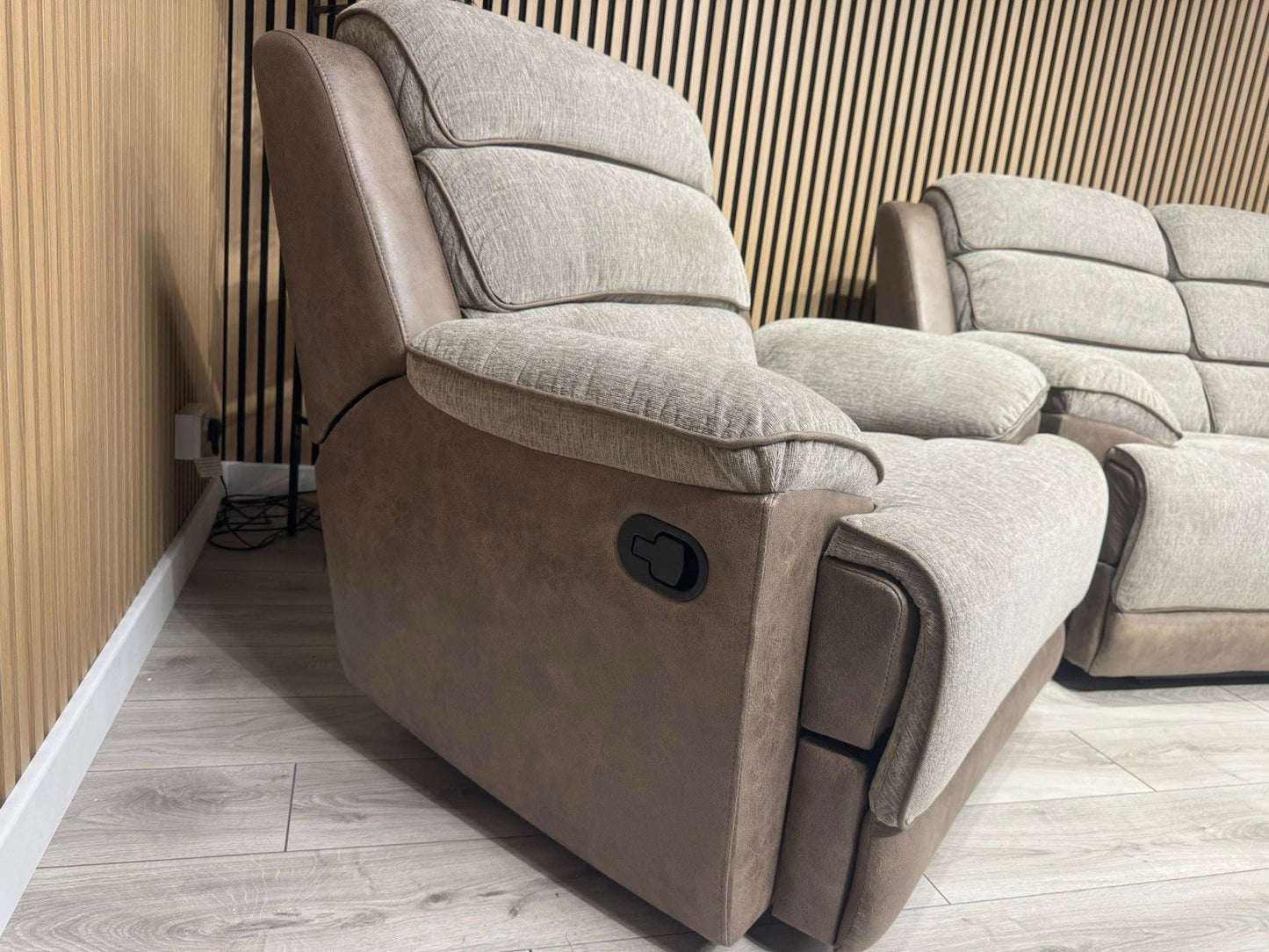 DFS LAKELYN Style Fabric 3 + 2 Seater Sofa + Armchair Set, Manual Recliners
