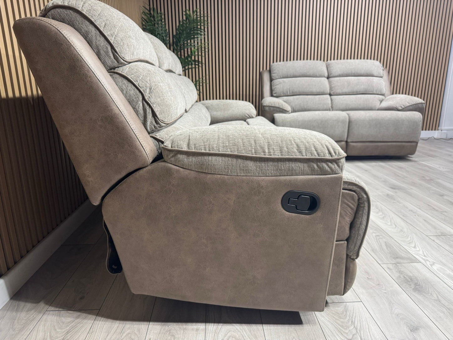 DFS LAKELYN Style Fabric 3 + 2 Seater Sofa Set, Manual Recliners - RRP £2,978