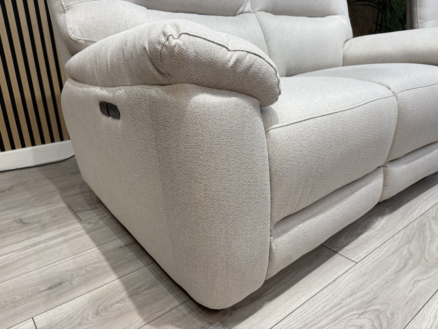 DFS - CAYDANCE Fabric 2 Seater Sofa + Armchair + Stool, Recliners - RRP £2,018