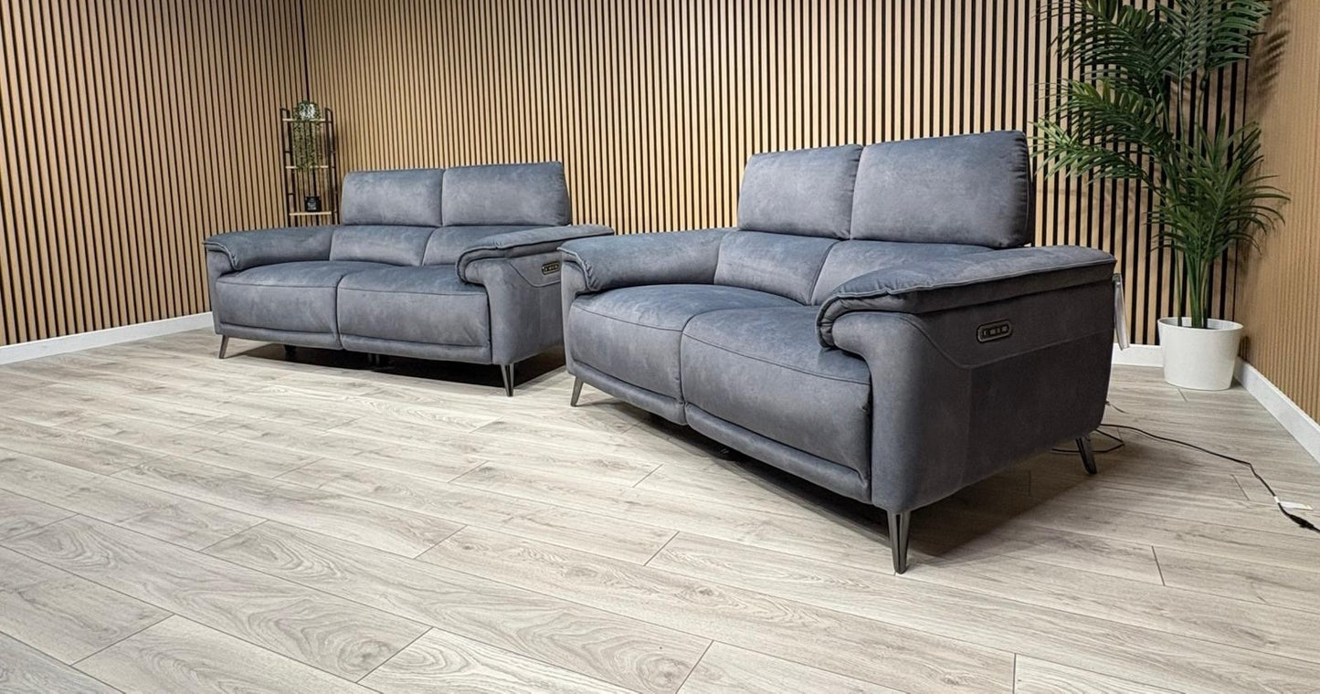 Furniture Village MOET Style Fabric 3 + 2 Seater Power Sofa Set - RRP £3,890