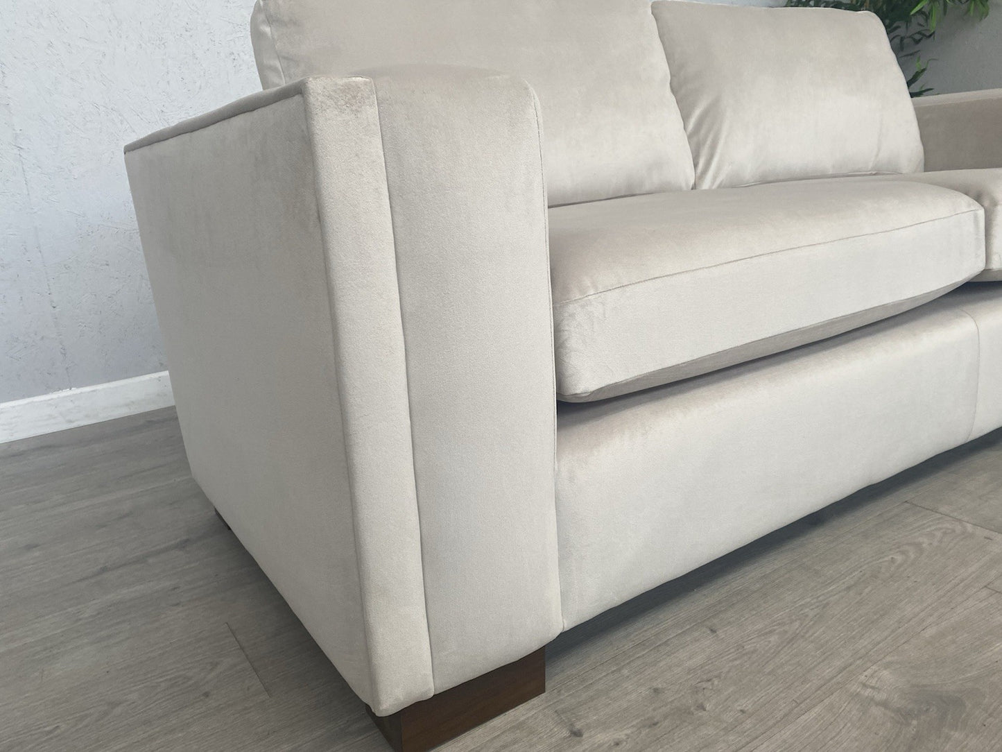 Very Home MAISON Velvet Fabric 3 Seater Sofa, Natural - RRP £1,199