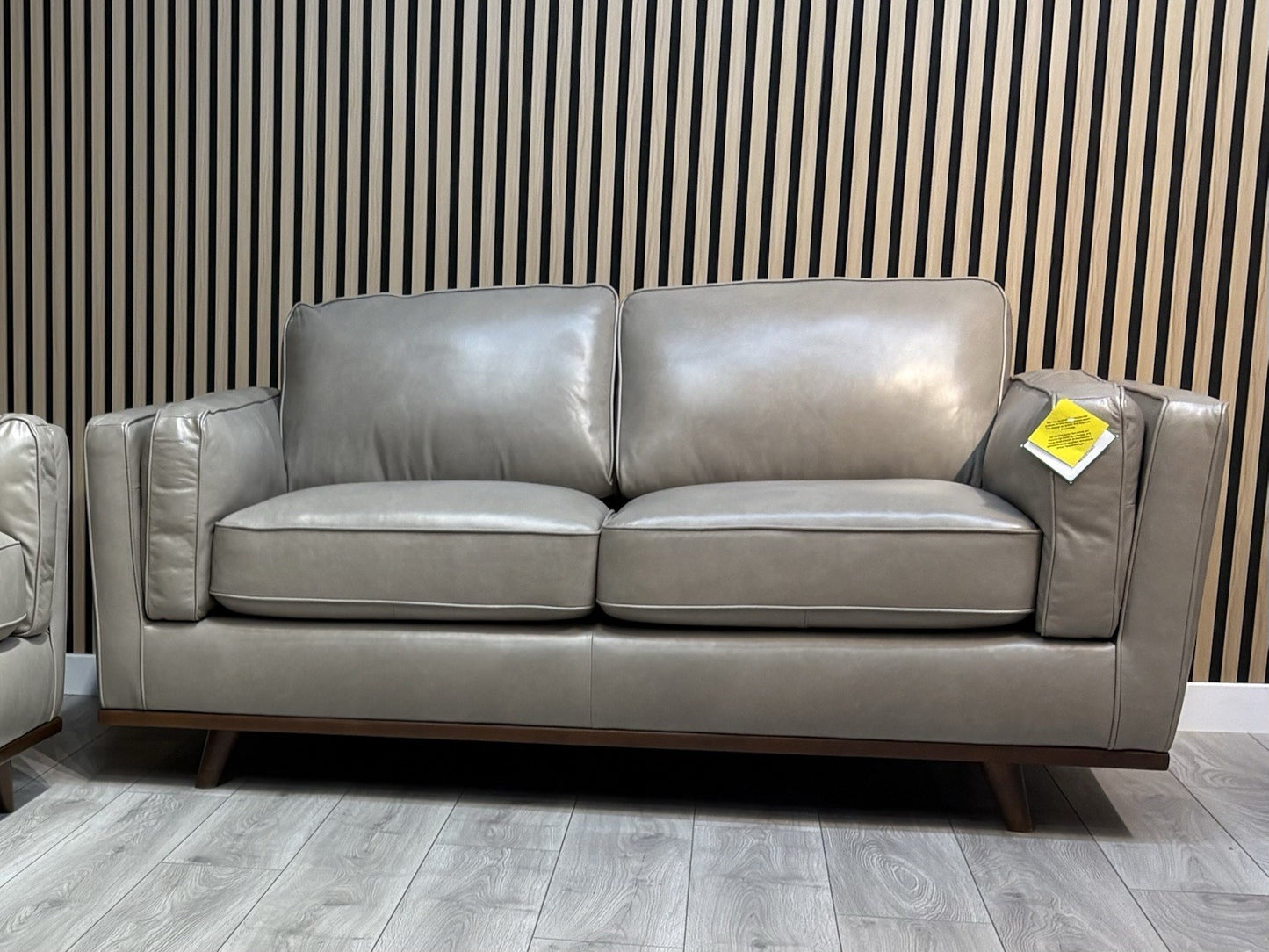John Lewis Sample VALENCIA 2 Seater Leather Sofa, Greige - RRP £2099