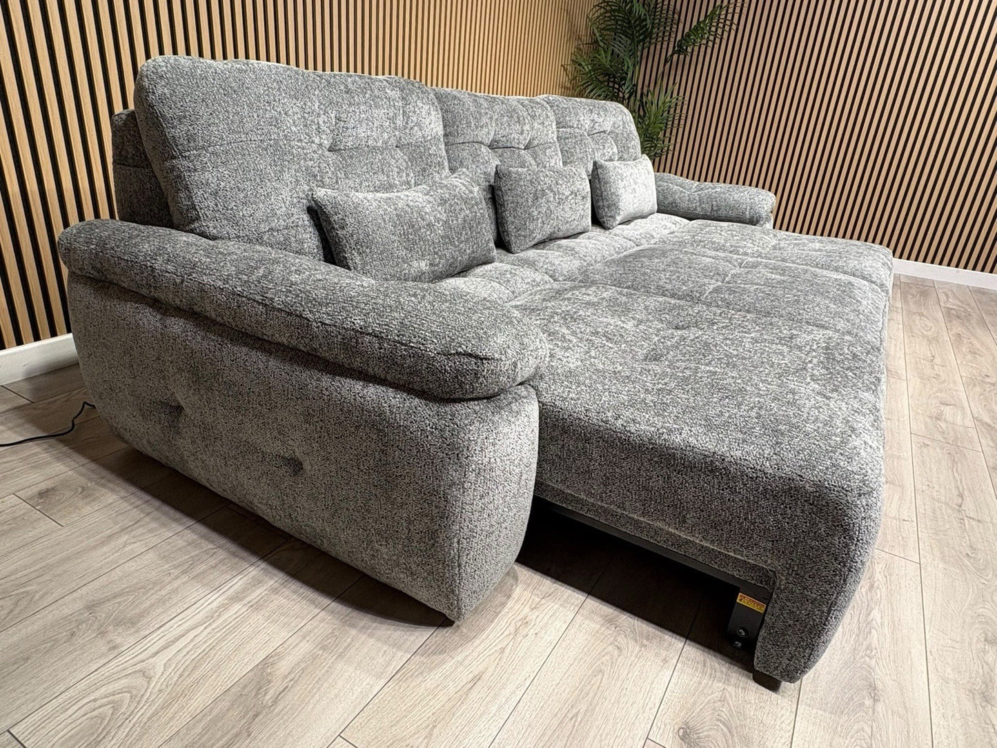Dallas Electric Power Chaise Grey 3 Seater Sofa Bed - RRP £2500