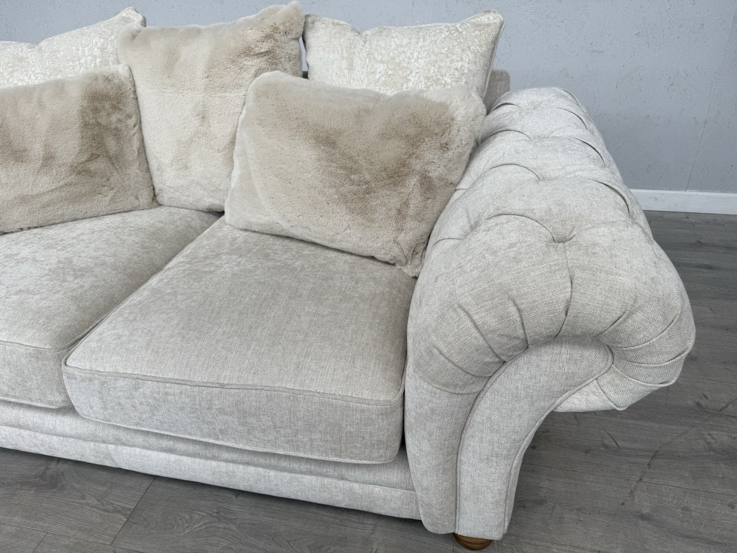 Furniture Village BLENHEIM Fabric 2 Seater Sofa Scatter Back Ivory - RRP £2495