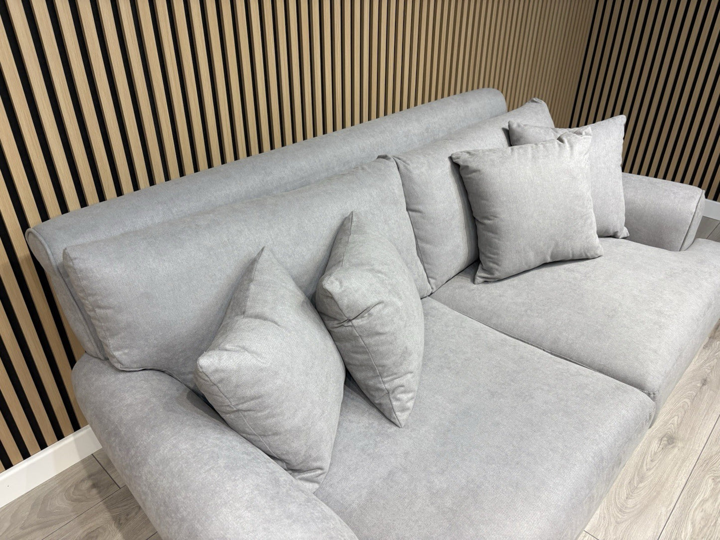 Laura Ashley LYNDEN Style Fabric 3 Seater + 2 Seater Sofa Set, Grey - RRP £2,500
