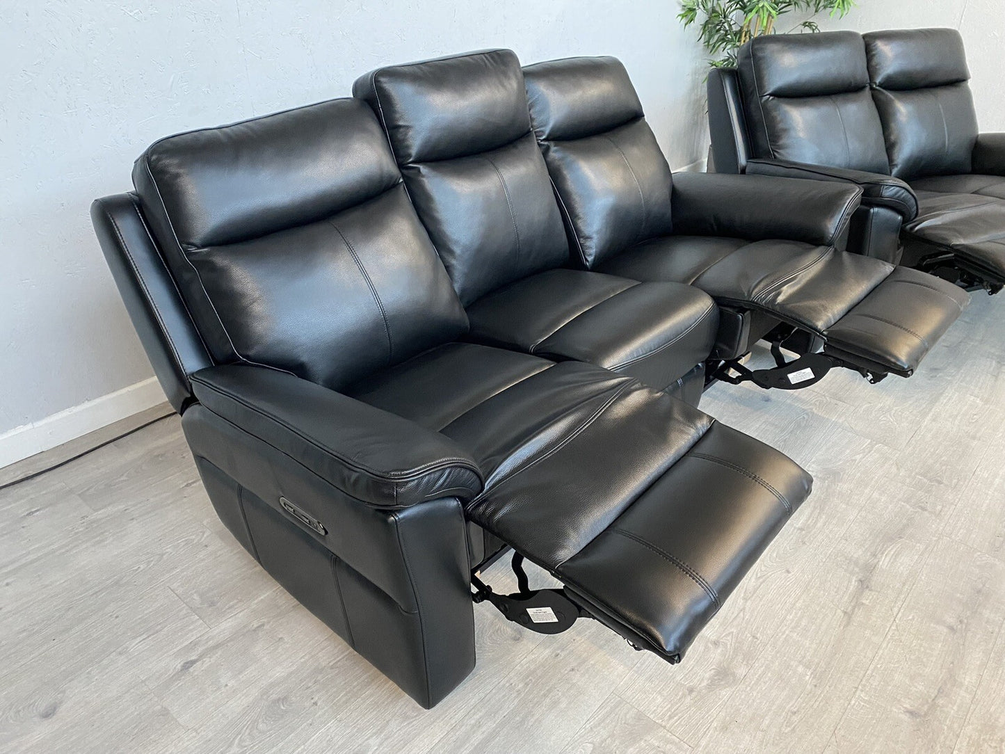 DFS - New Navona Leather 3 + 2 Seater Power Recliner Sofa Set - RRP £3,898