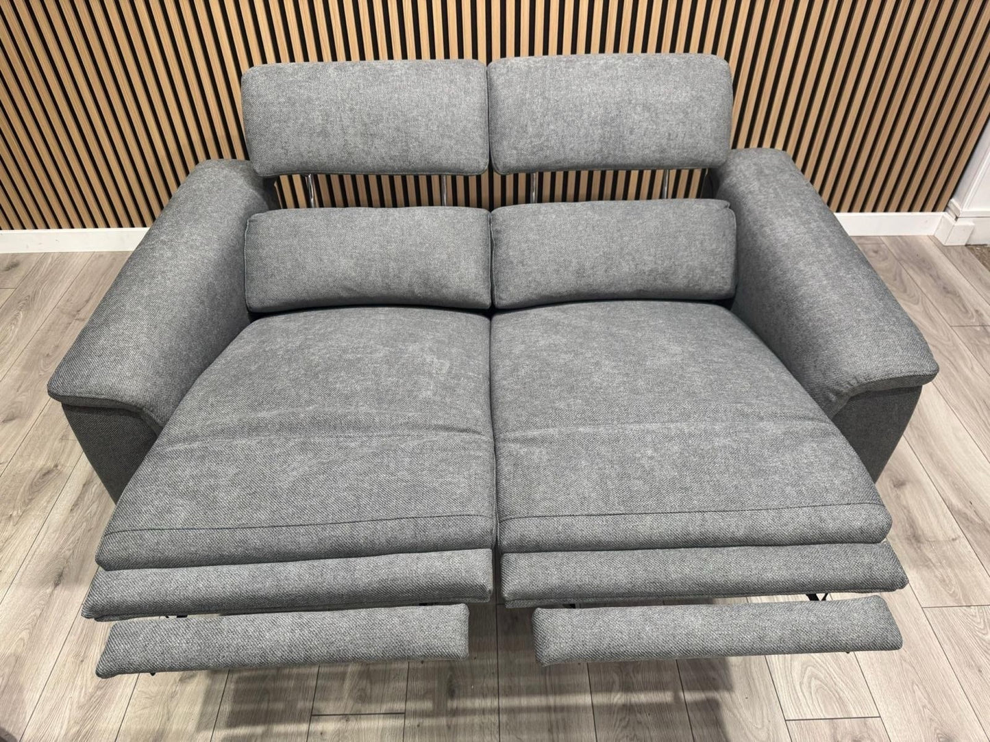 DFS Sample - SAN MATEO Style Fabric 3 + 2 Seater Power Sofa Set - RRP £3,098