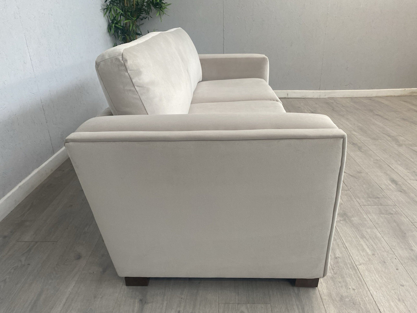 Very Home MAISON Velvet Fabric 3 Seater Sofa, Natural - RRP £1,199
