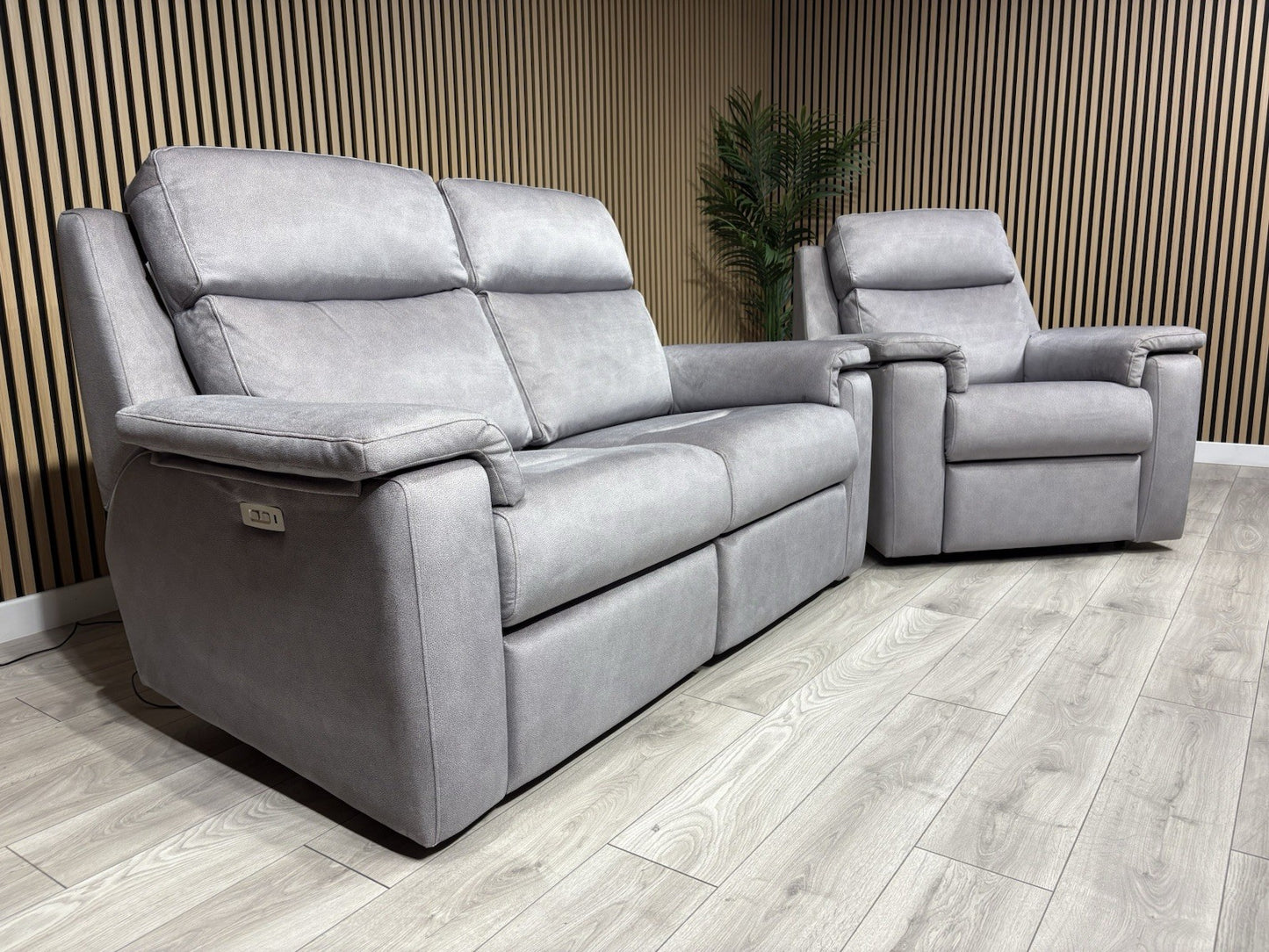 G Plan THORNBURY Fabric 2 Seater Sofa + Armchair, Power Recliners - RRP £5,940