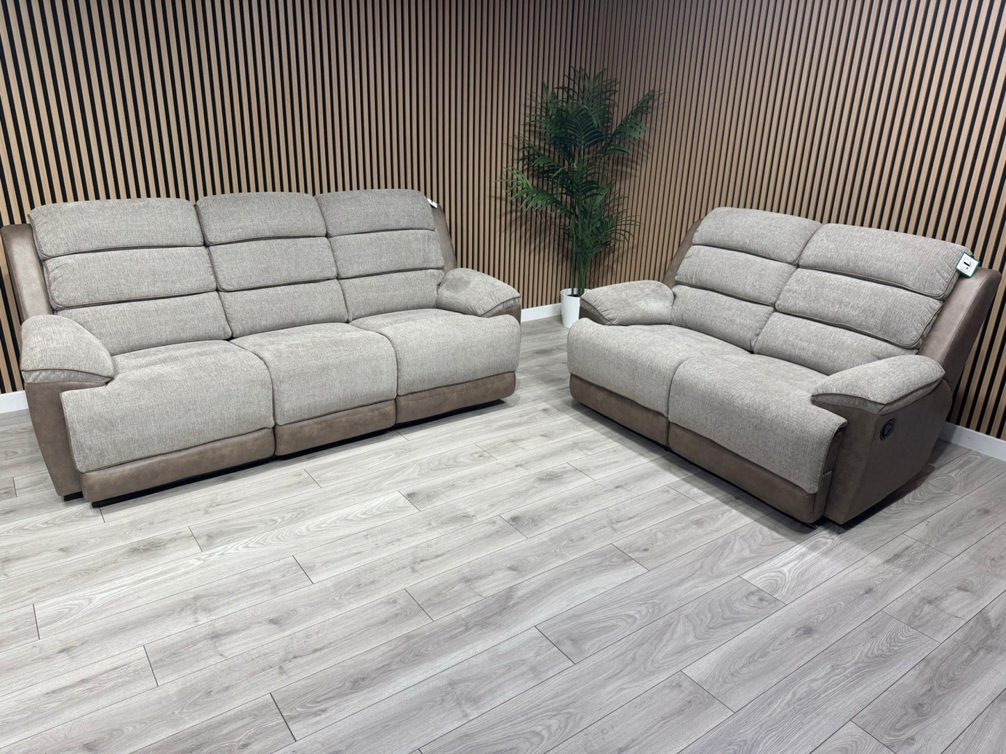 DFS LAKELYN Style Fabric 3 + 2 Seater Sofa Set, Manual Recliners - RRP £2,978