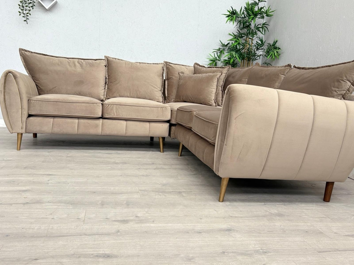Sofology - GABRIELLE Style Fabric 2 Corner 2 Sofa, Latte - RRP £2,599