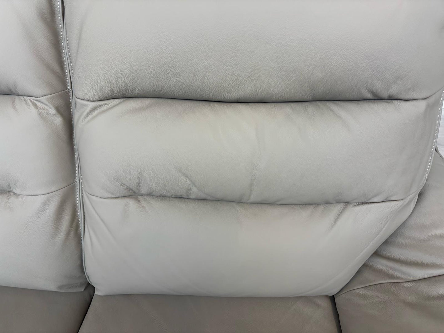 Oak Furniture Land Carter Grey Leather 2 Seater Sofa, - RRP £1349