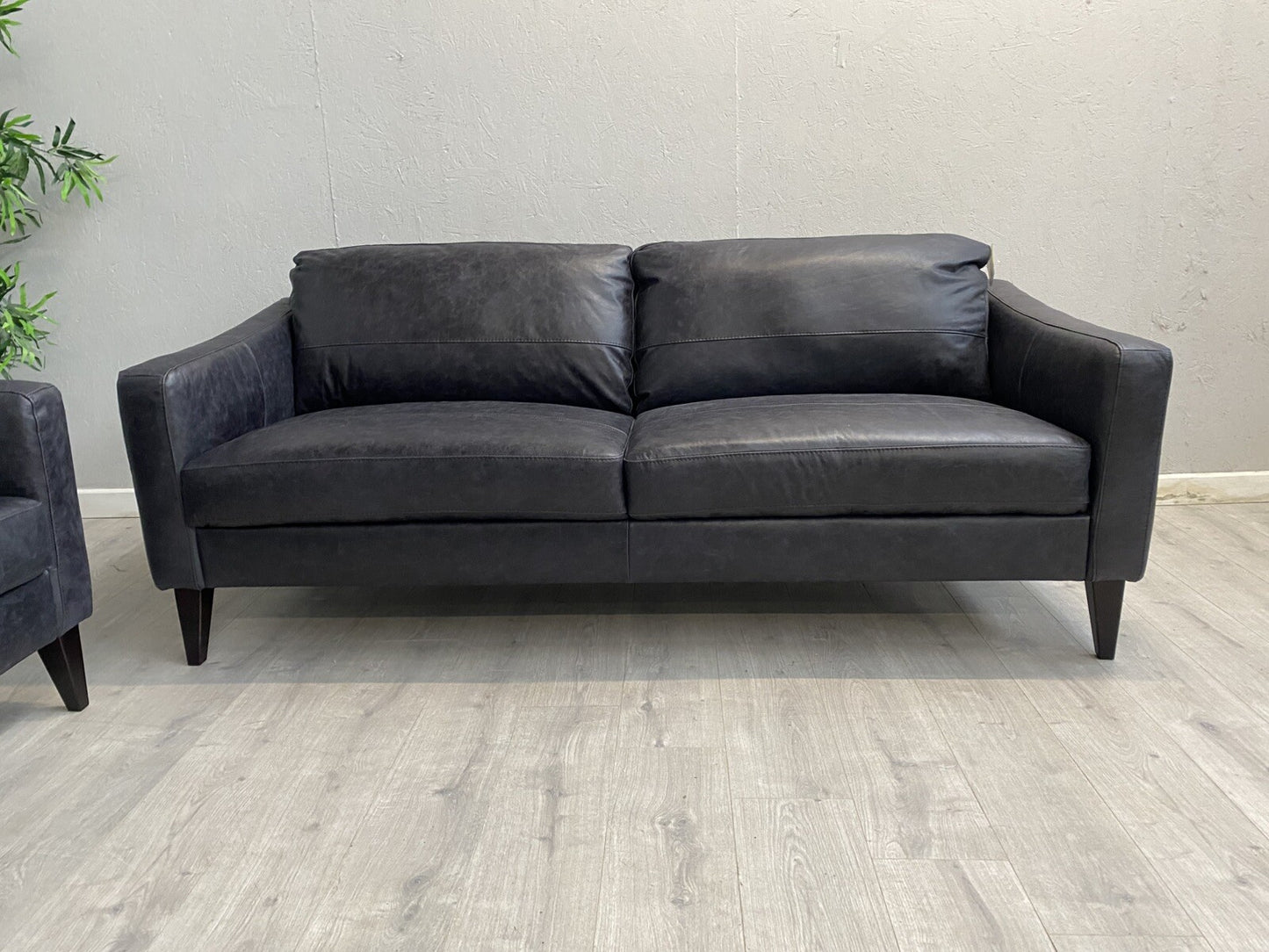 John Lewis BAILEY Style Leather 3 Seater + 2 Seater Sofa Set, Black - RRP £3,498